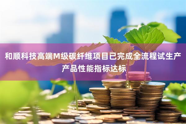 和顺科技高端M级碳纤维项目已完成全流程试生产 产品性能指标达标